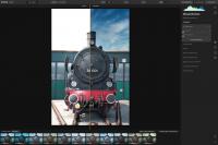 Foto einer Dampflokomotive vorher und nachher